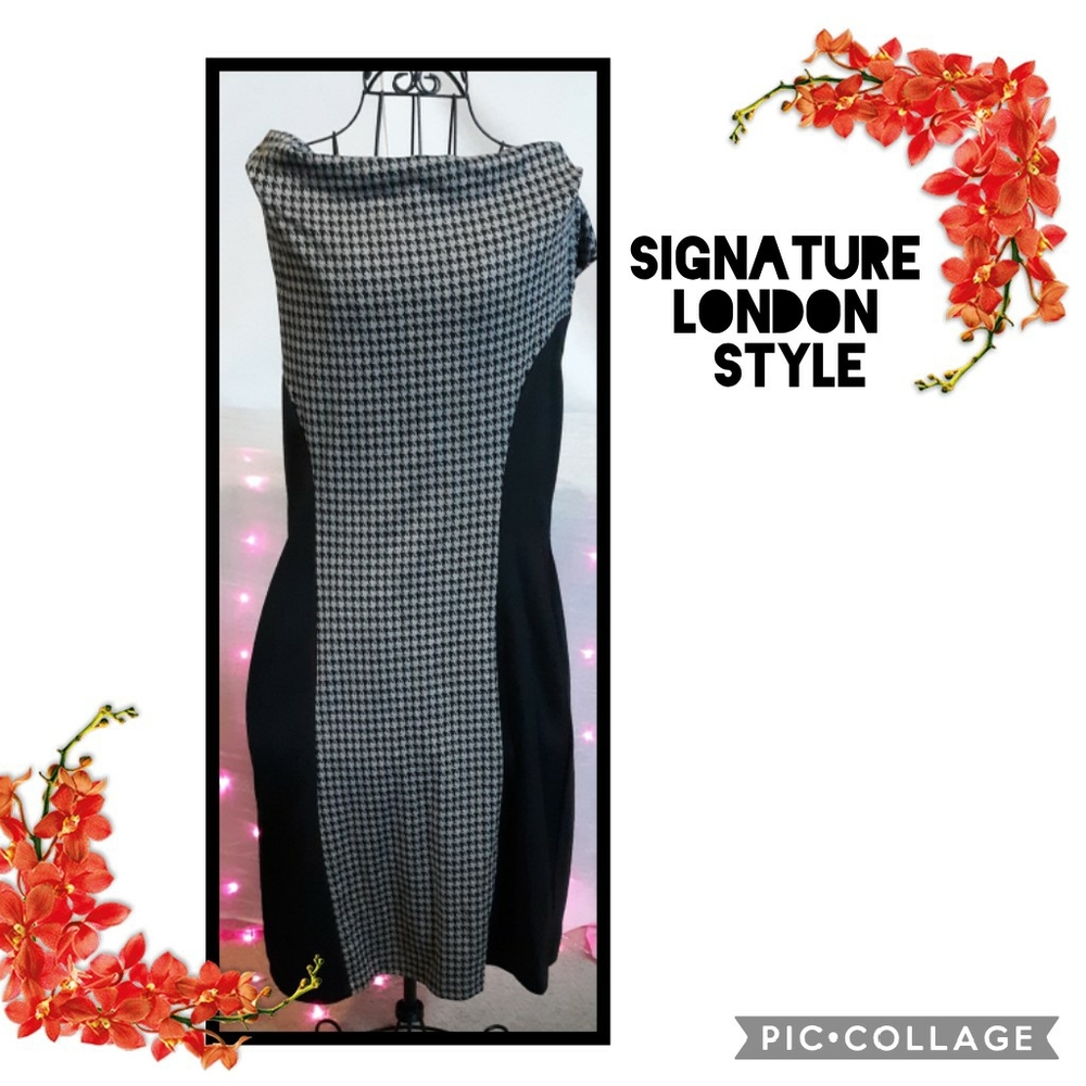 SIGNATURE LONDON STYLE Black and white hounds toot